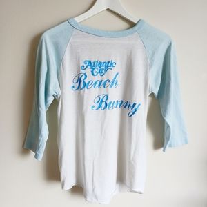 RARE 1980s Vintage Atlantic City Beach Bunny Baseball Tee